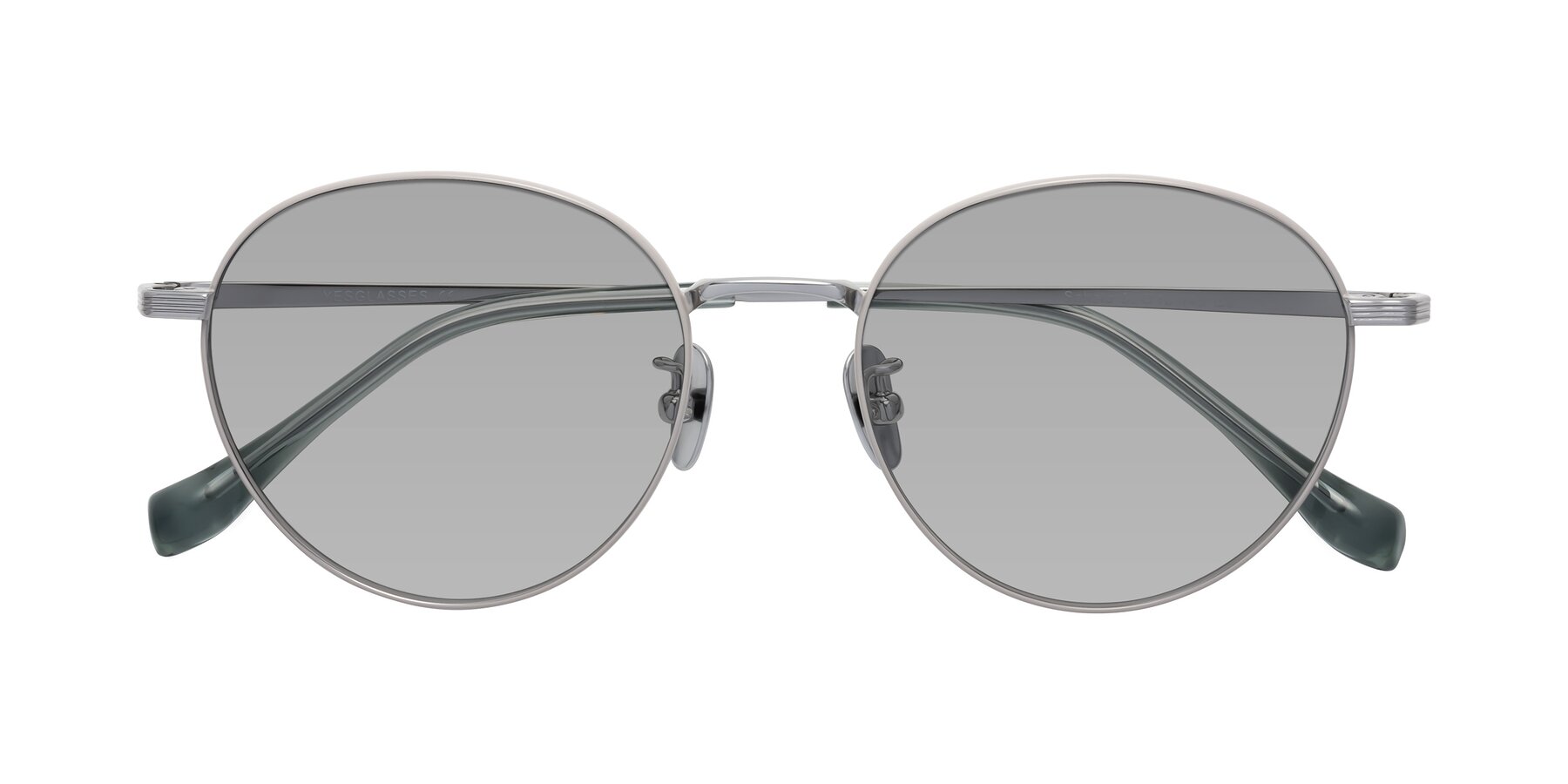 Folded Front of Sahala in Gray-Silver with Light Gray Tinted Lenses