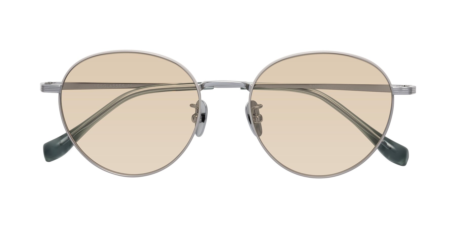 Folded Front of Sahala in Gray-Silver with Light Brown Tinted Lenses