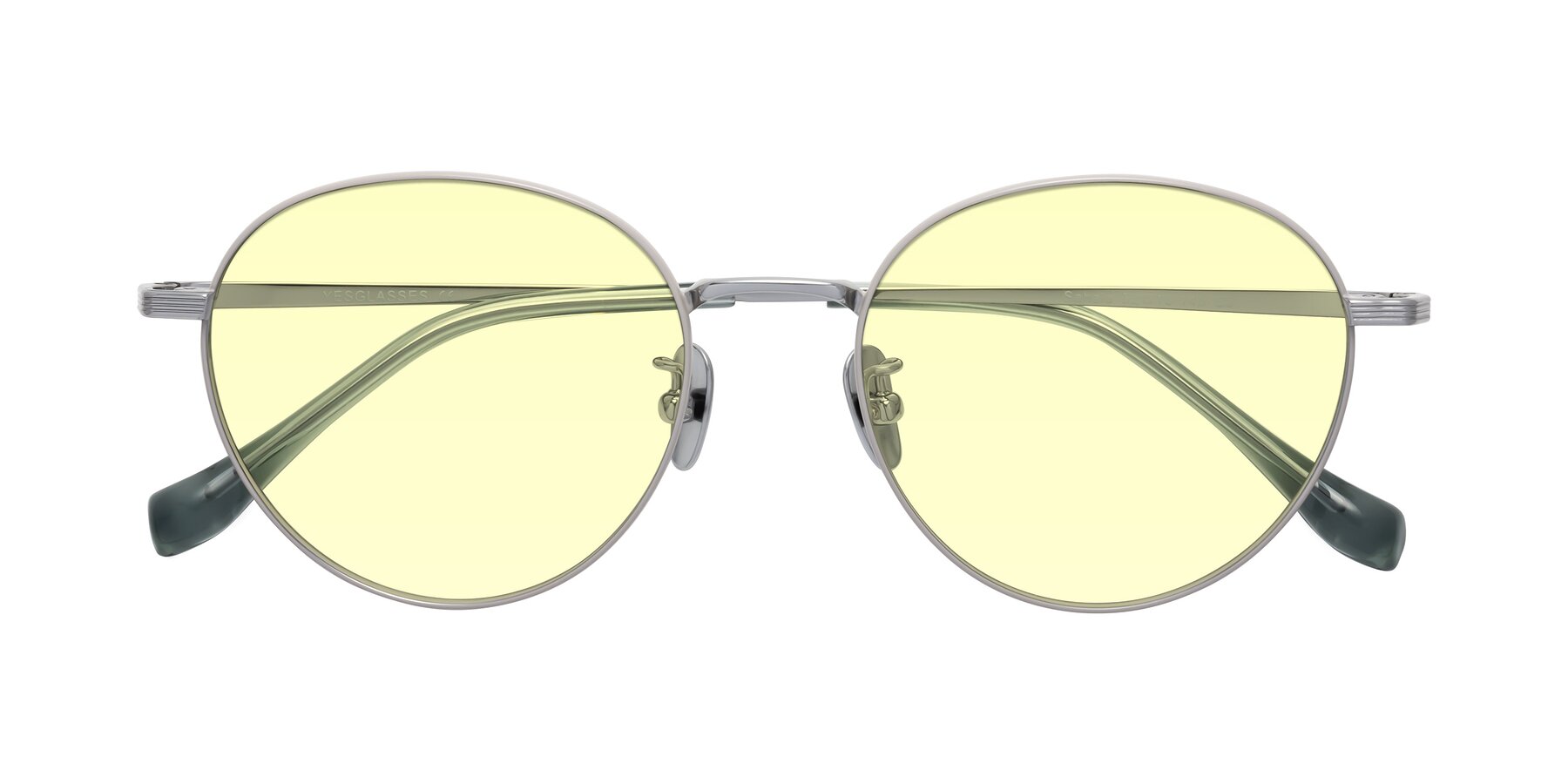 Folded Front of Sahala in Gray-Silver with Light Yellow Tinted Lenses