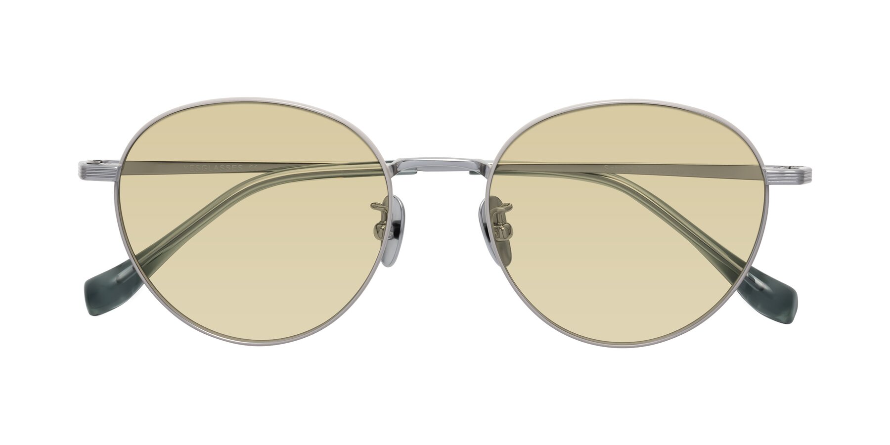 Folded Front of Sahala in Gray-Silver with Light Champagne Tinted Lenses