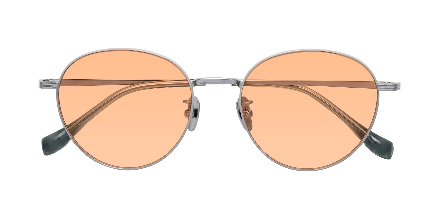 Folded Front of Sahala in Gray-Silver with Light Orange Tinted Lenses