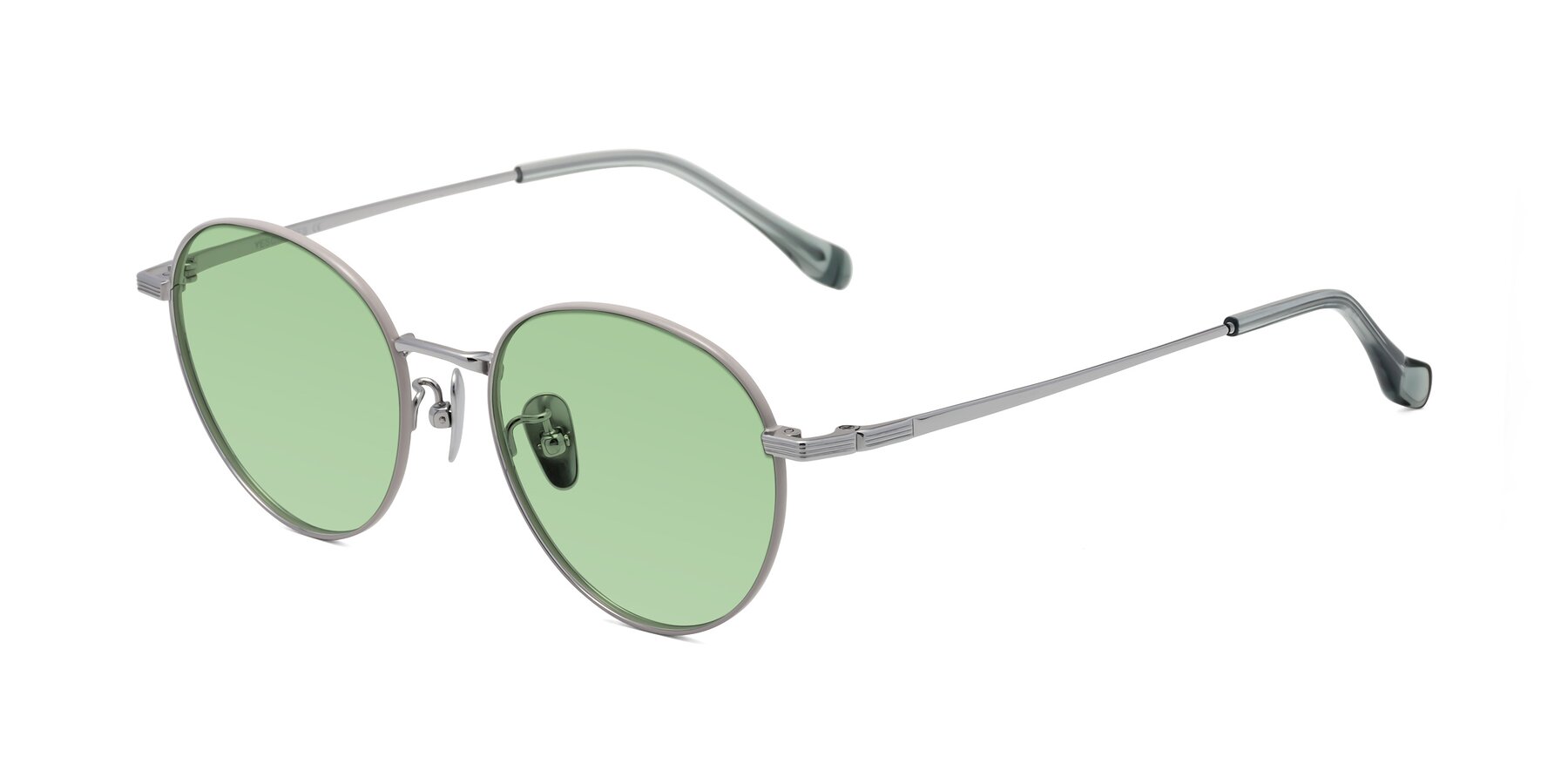 Angle of Sahala in Gray-Silver with Medium Green Tinted Lenses