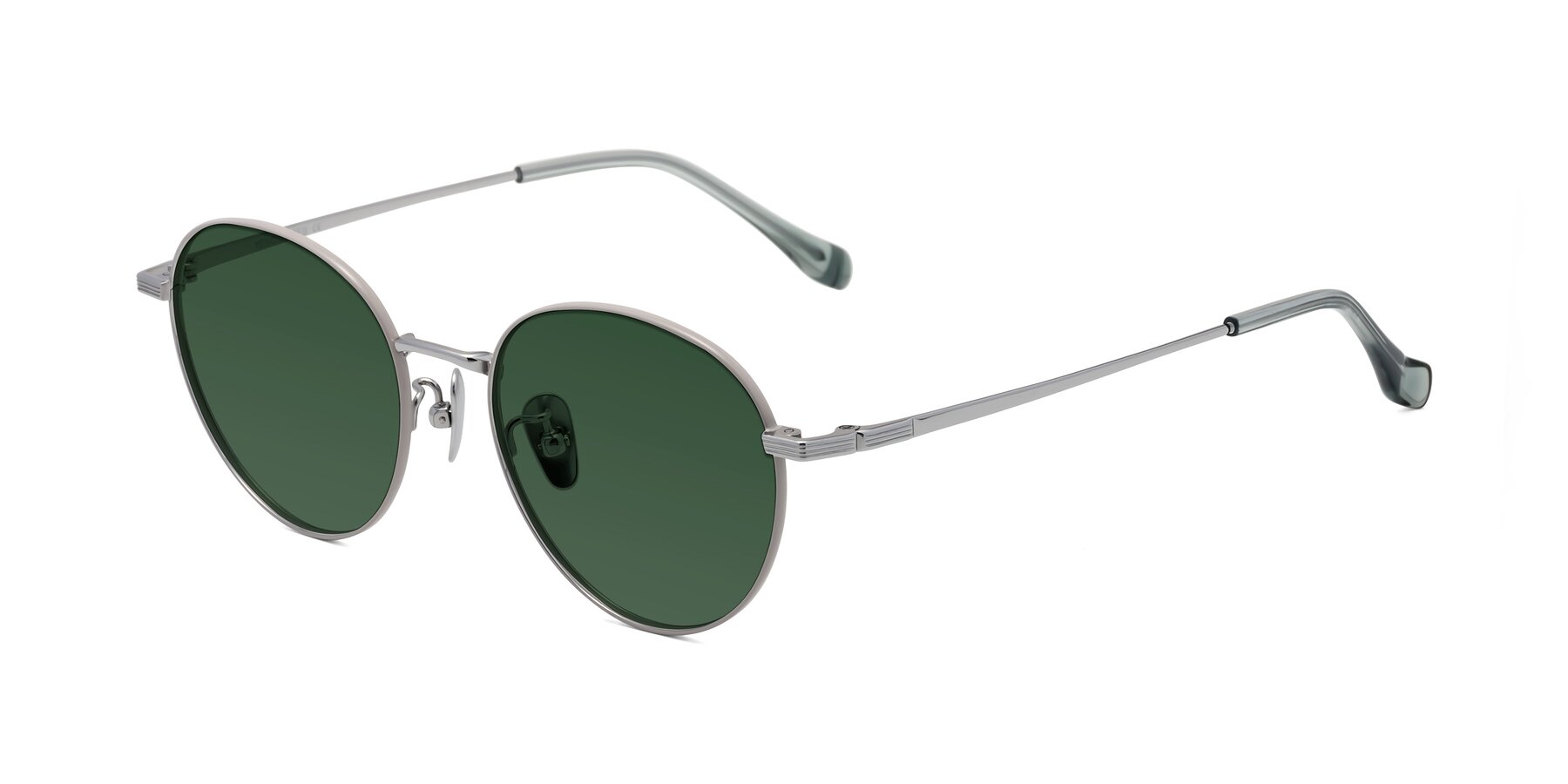 Angle of Sahala in Gray-Silver with Green Tinted Lenses