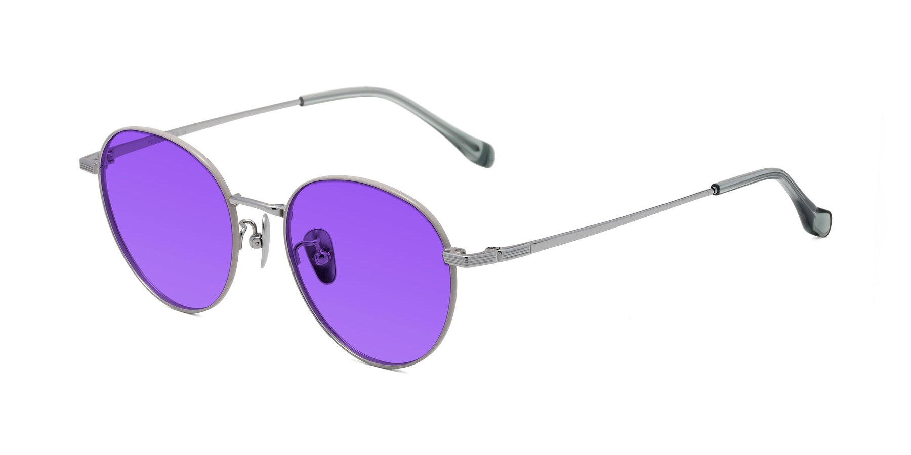 Angle of Sahala in Gray-Silver with Purple Tinted Lenses