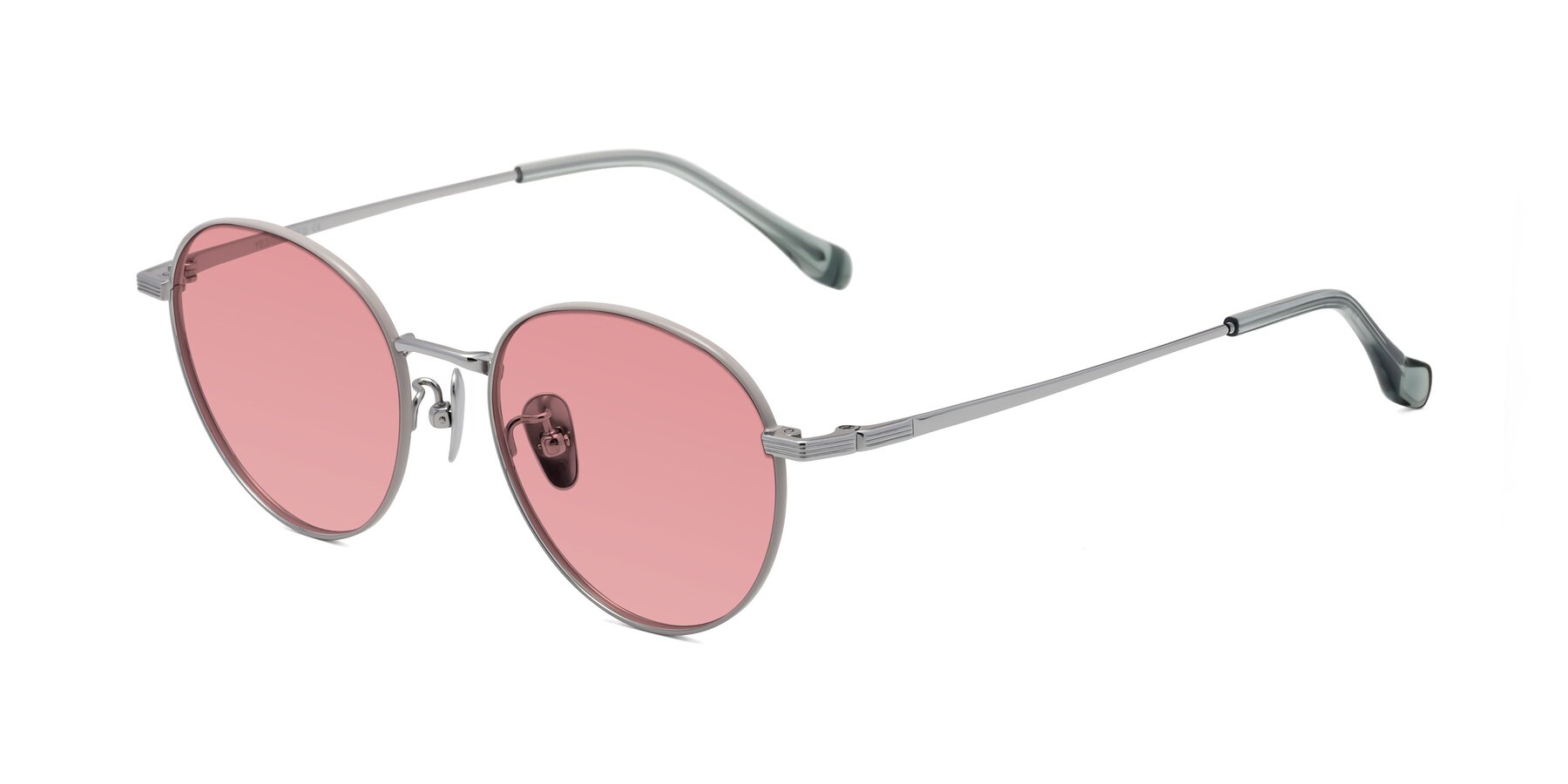 Angle of Sahala in Gray-Silver with Medium Garnet Tinted Lenses