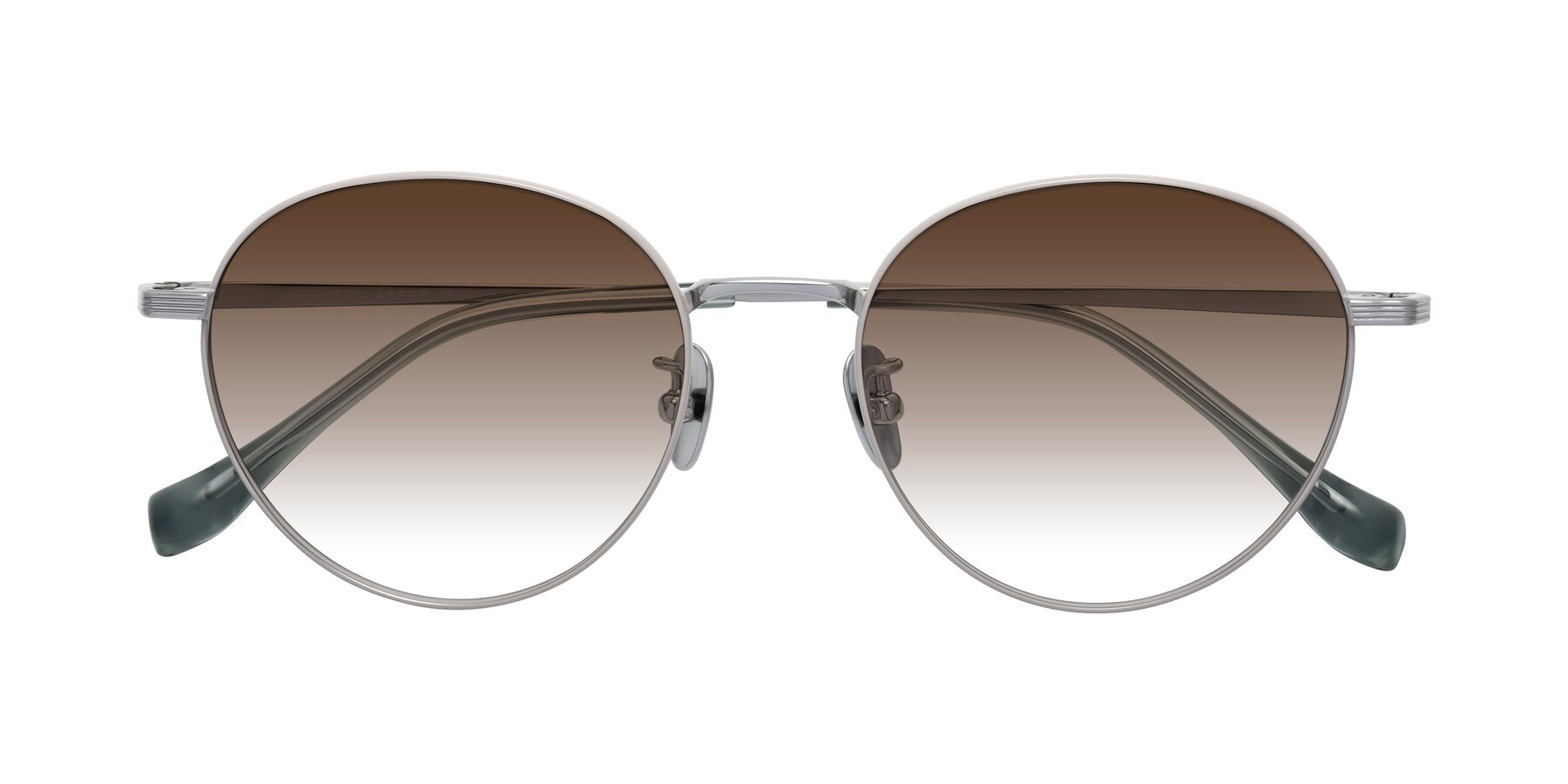 Folded Front of Sahala in Gray-Silver with Brown Gradient Lenses