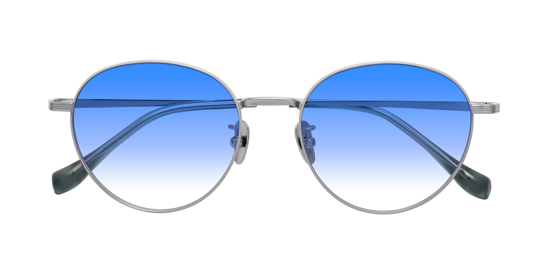 Folded Front of Sahala in Gray-Silver with Blue Gradient Lenses