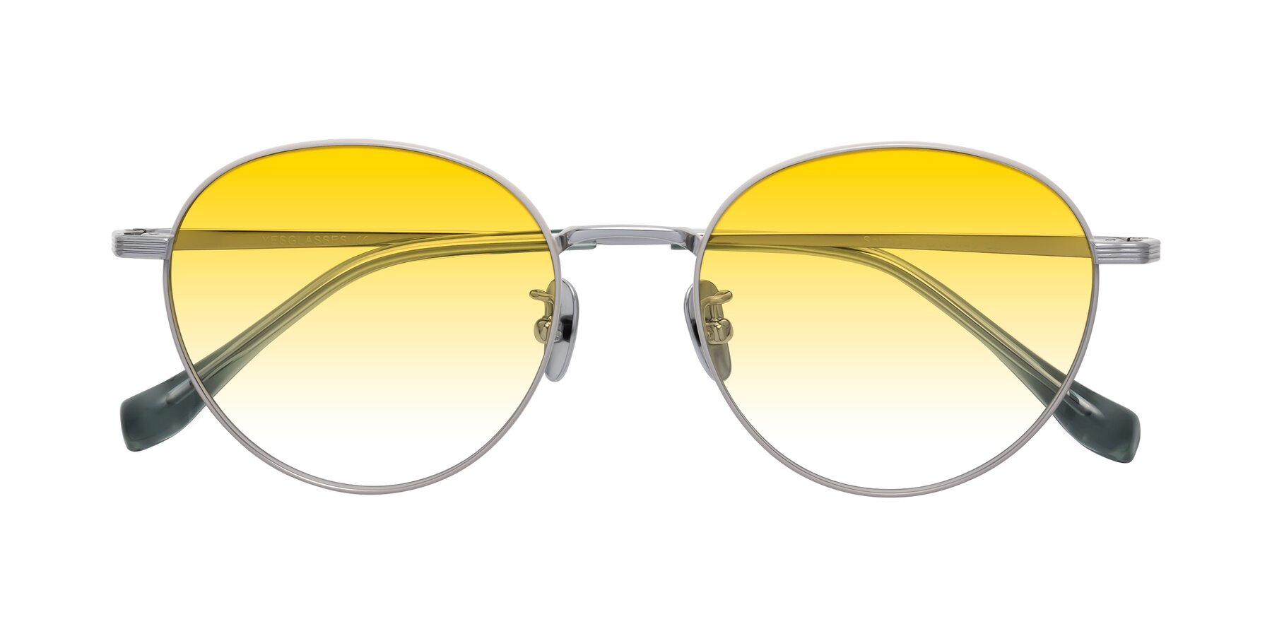 Folded Front of Sahala in Gray-Silver with Yellow Gradient Lenses