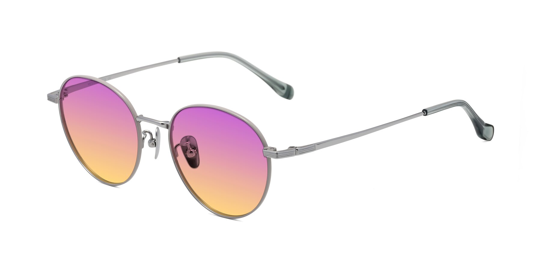 Angle of Sahala in Gray-Silver with Purple / Yellow Gradient Lenses