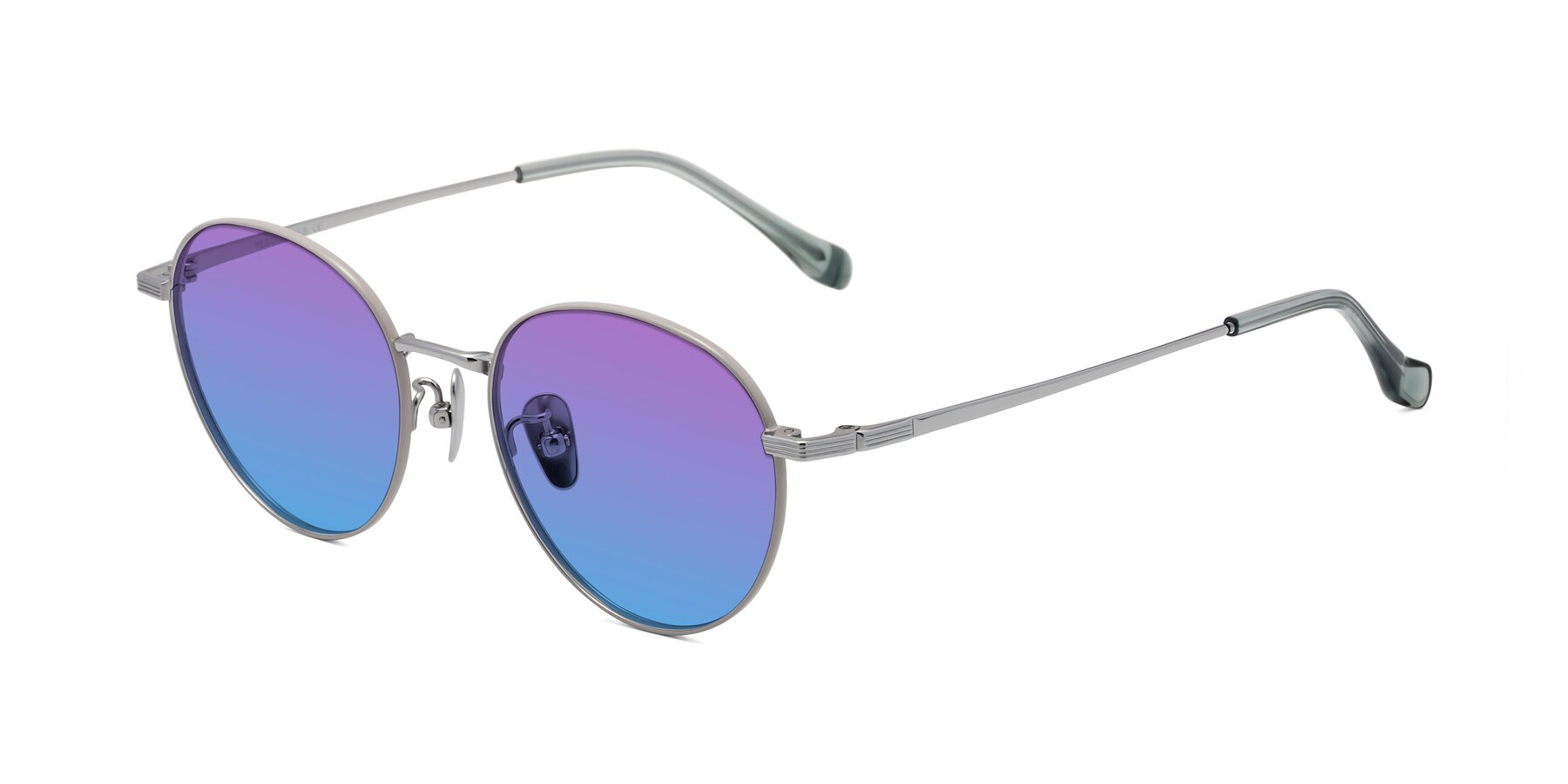 Angle of Sahala in Gray-Silver with Purple / Blue Gradient Lenses