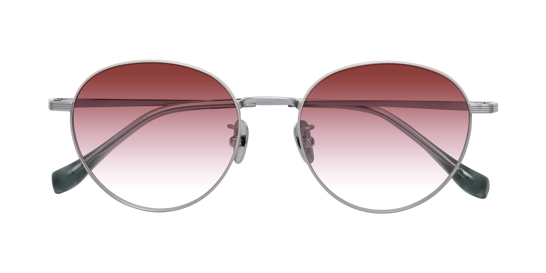 Folded Front of Sahala in Gray-Silver with Garnet Gradient Lenses