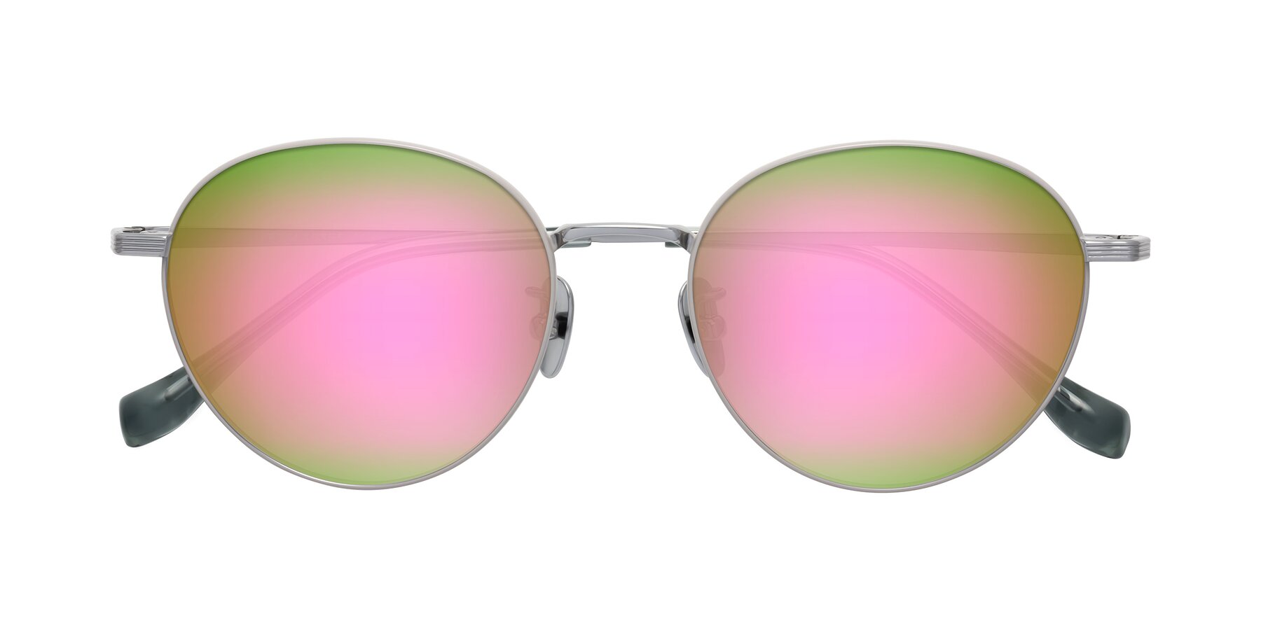 Folded Front of Sahala in Gray-Silver with Pink Mirrored Lenses