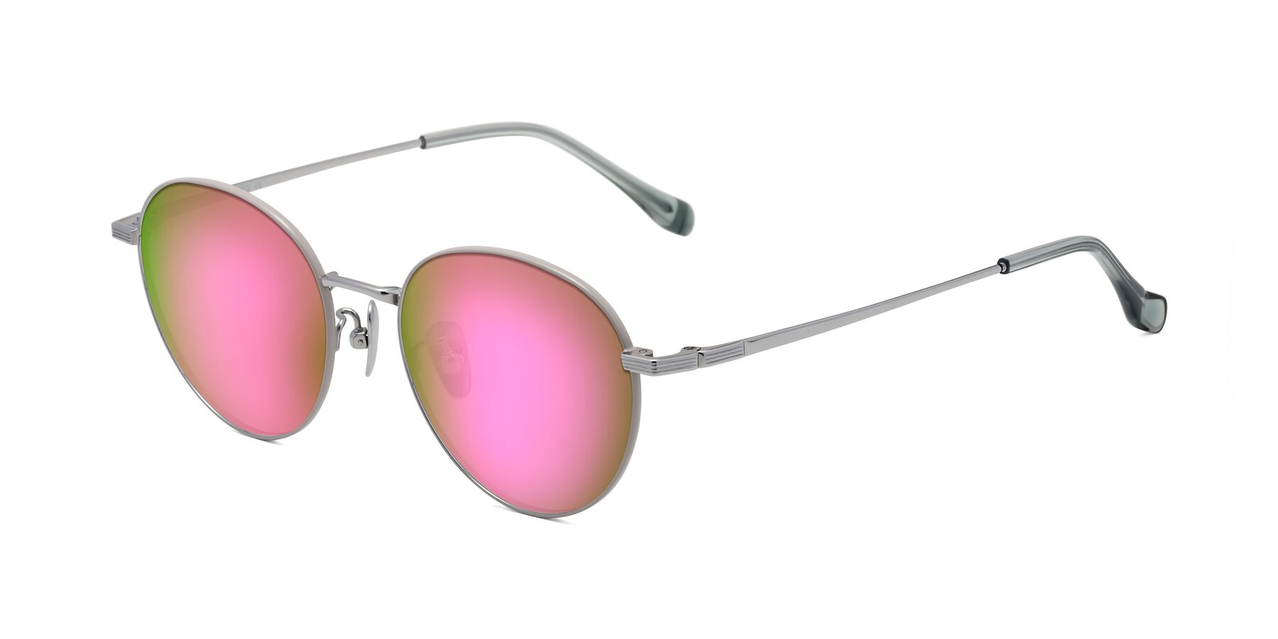 Angle of Sahala in Gray-Silver with Pink Mirrored Lenses