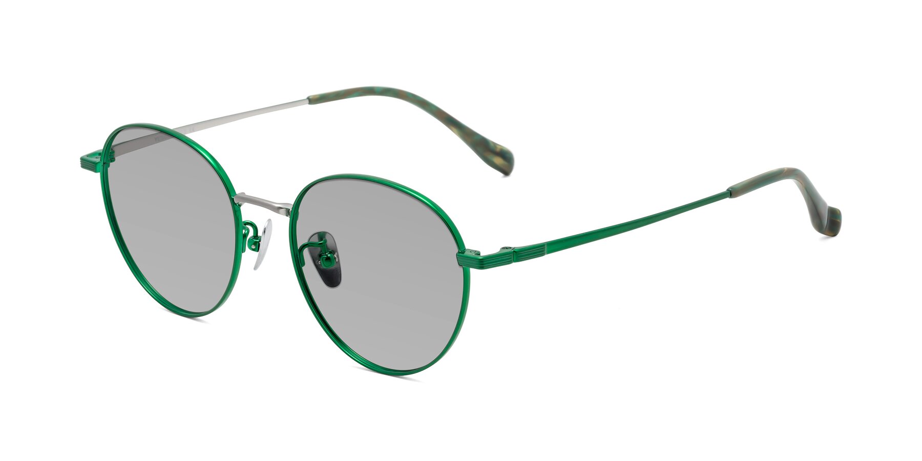 Angle of Sahala in Green-Sliver with Light Gray Tinted Lenses