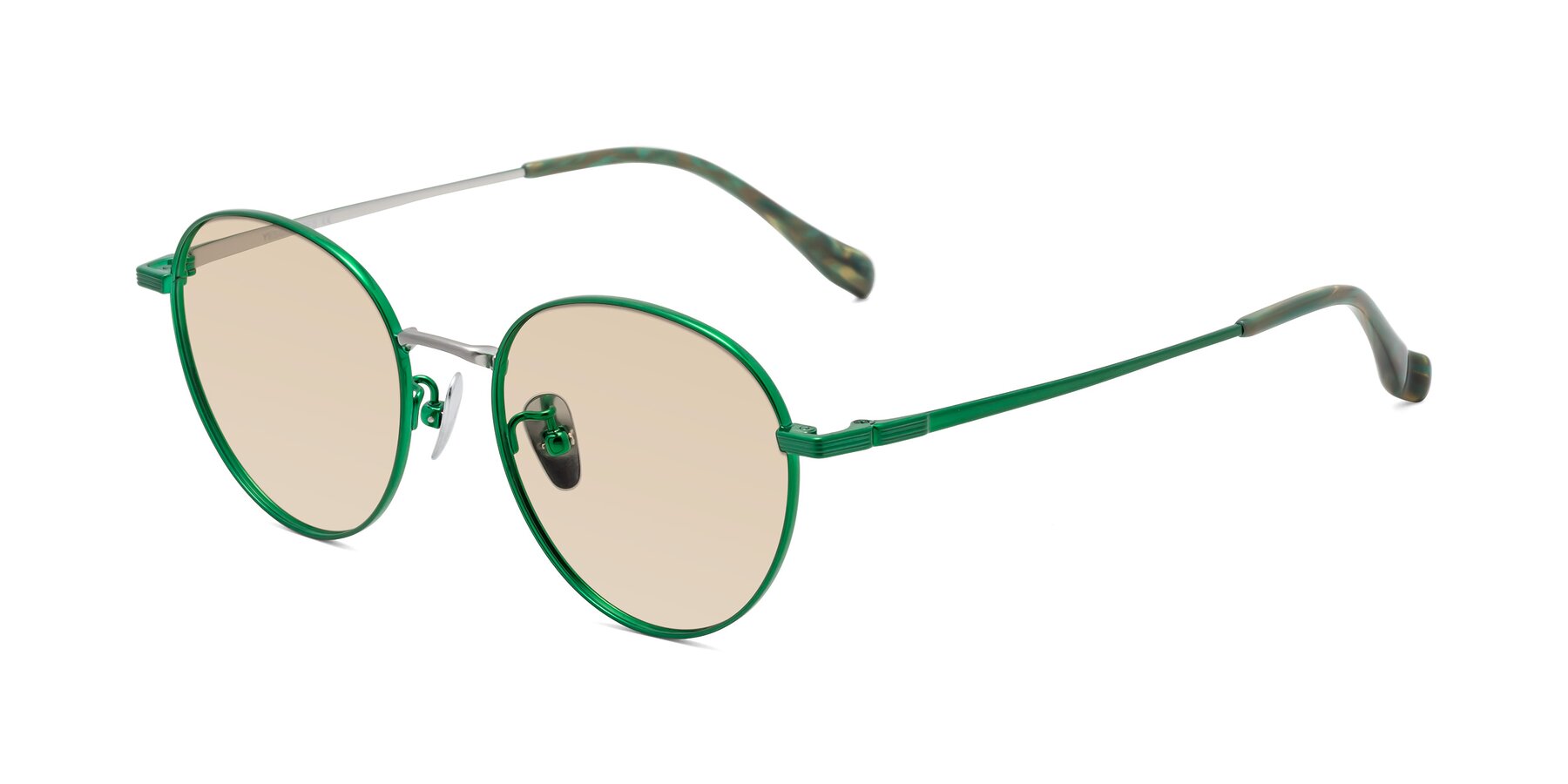 Angle of Sahala in Green-Sliver with Light Brown Tinted Lenses