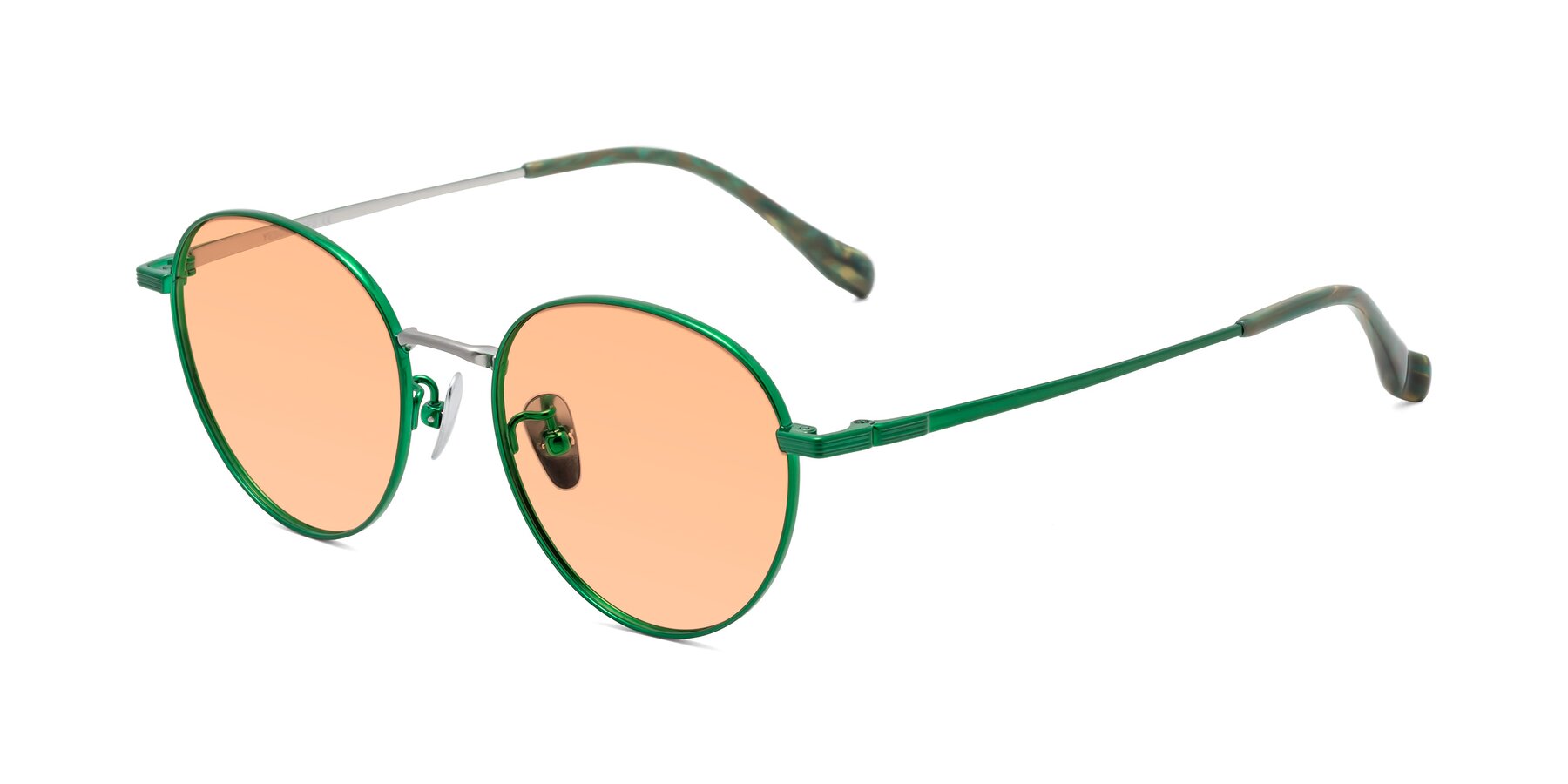 Angle of Sahala in Green-Sliver with Light Orange Tinted Lenses