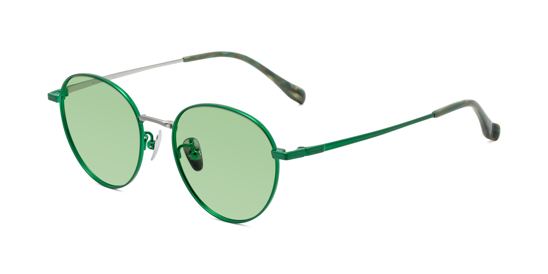 Angle of Sahala in Green-Sliver with Medium Green Tinted Lenses