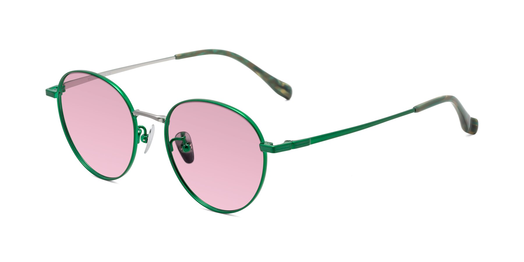 Angle of Sahala in Green-Sliver with Light Wine Tinted Lenses