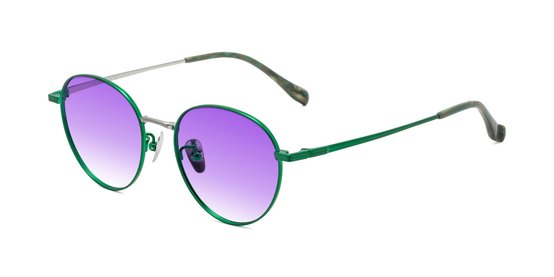 Angle of Sahala in Green-Sliver with Purple Gradient Lenses