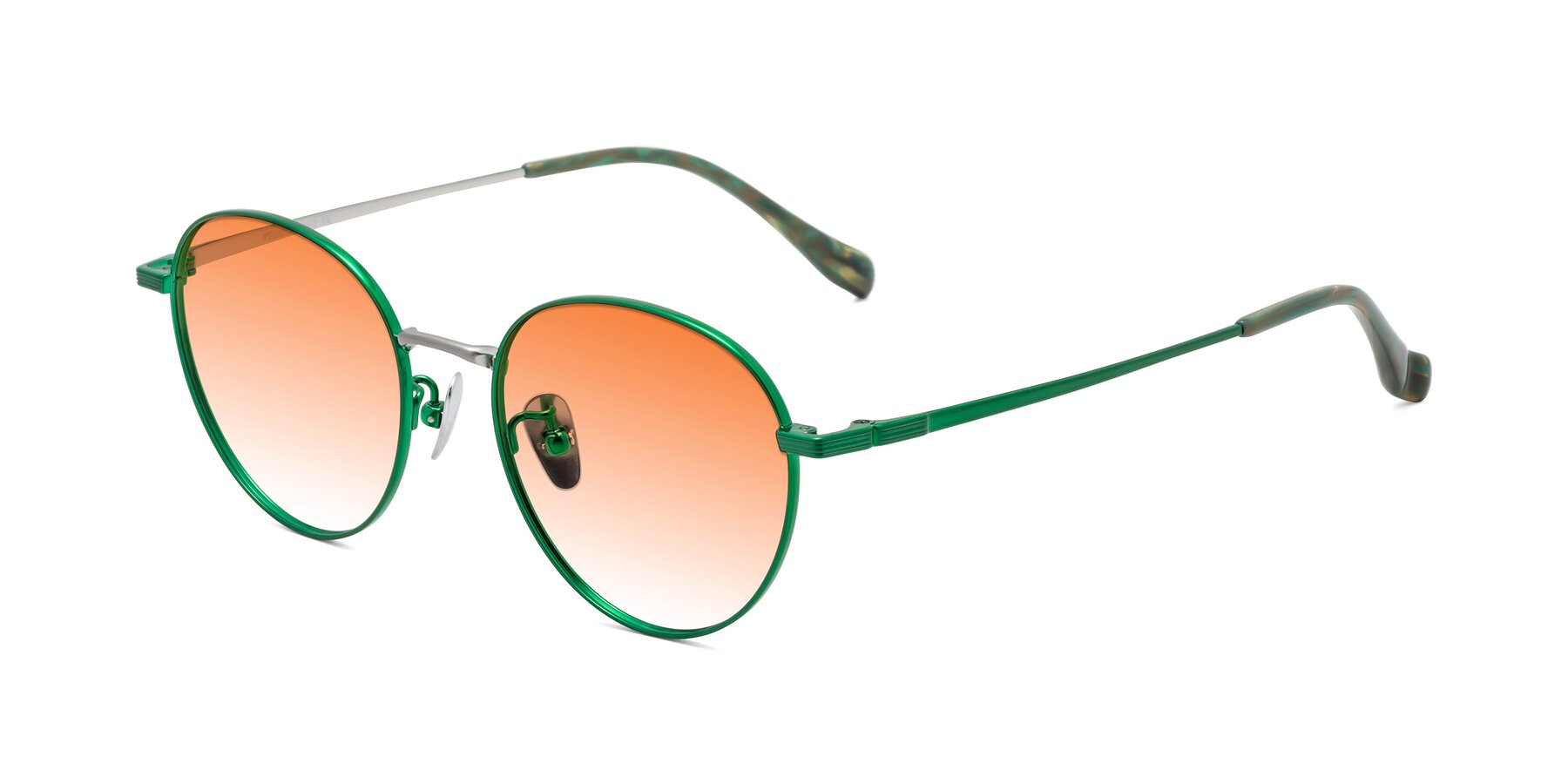 Angle of Sahala in Green-Sliver with Orange Gradient Lenses