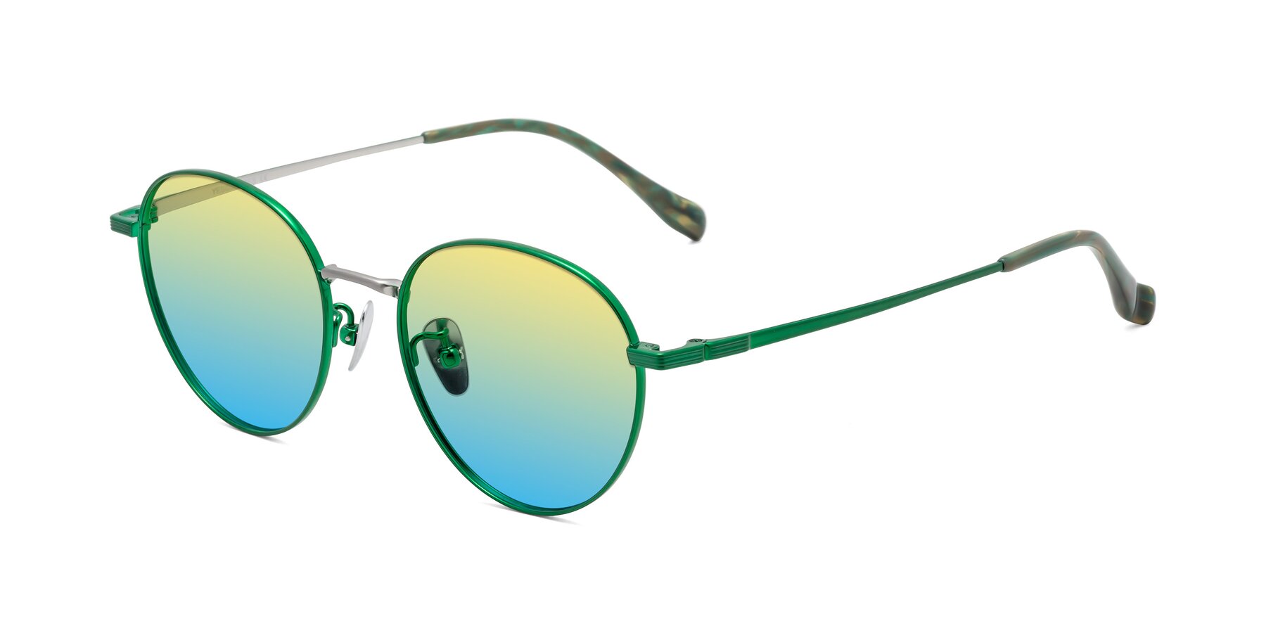 Angle of Sahala in Green-Sliver with Yellow / Blue Gradient Lenses