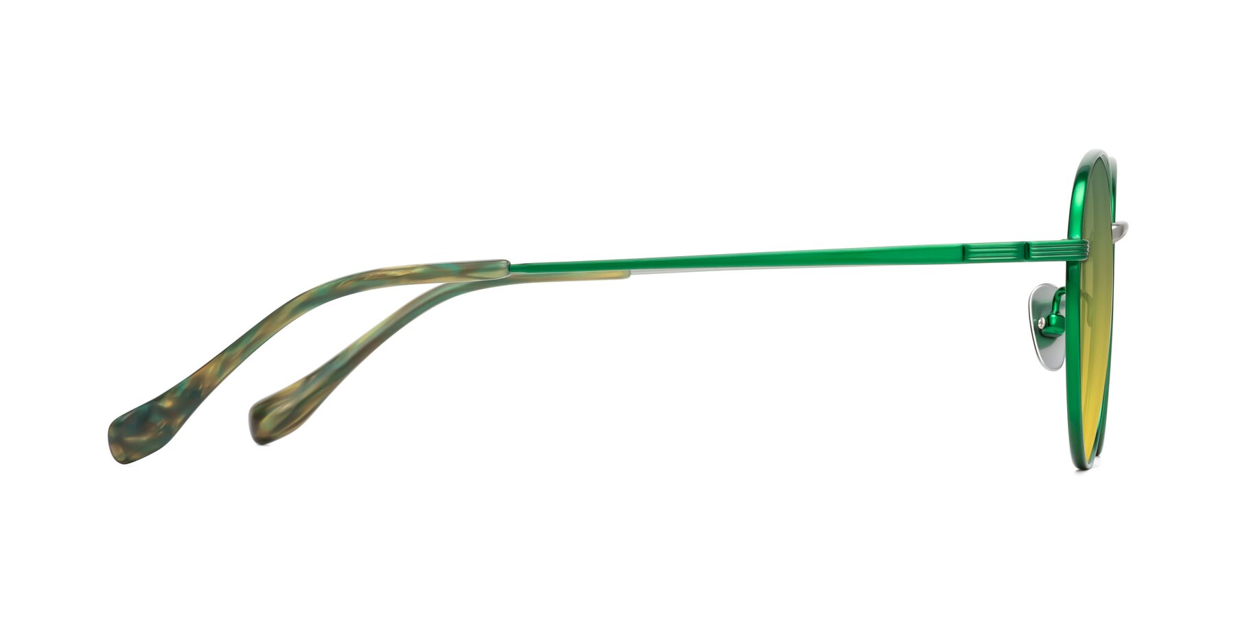 Side of Sahala in Green-Sliver with Green / Yellow Gradient Lenses