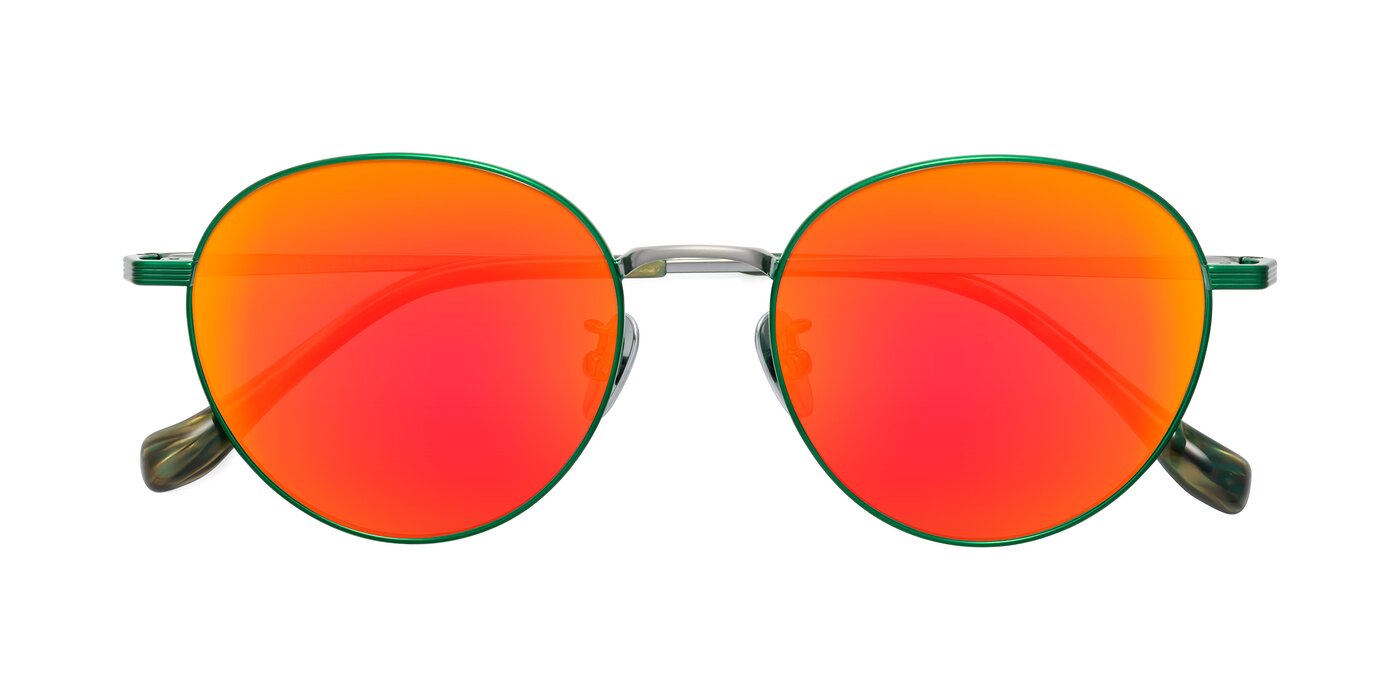 Sahala - Green / Sliver Flash Mirrored Sunglasses