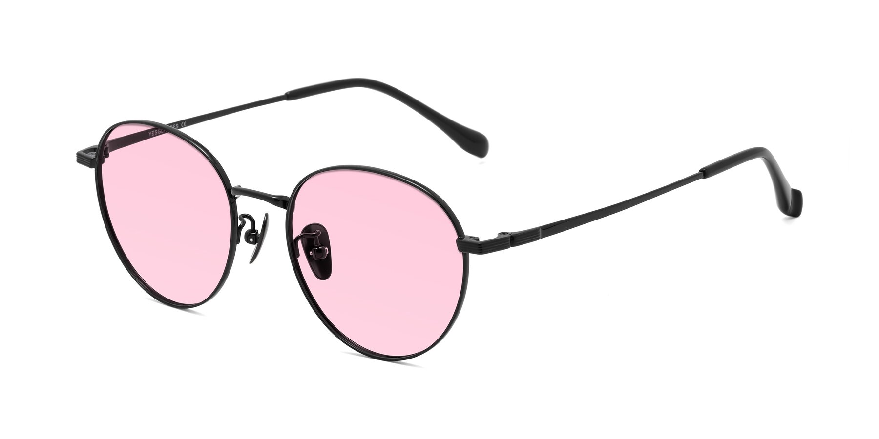 Angle of Sahala in Black with Light Pink Tinted Lenses