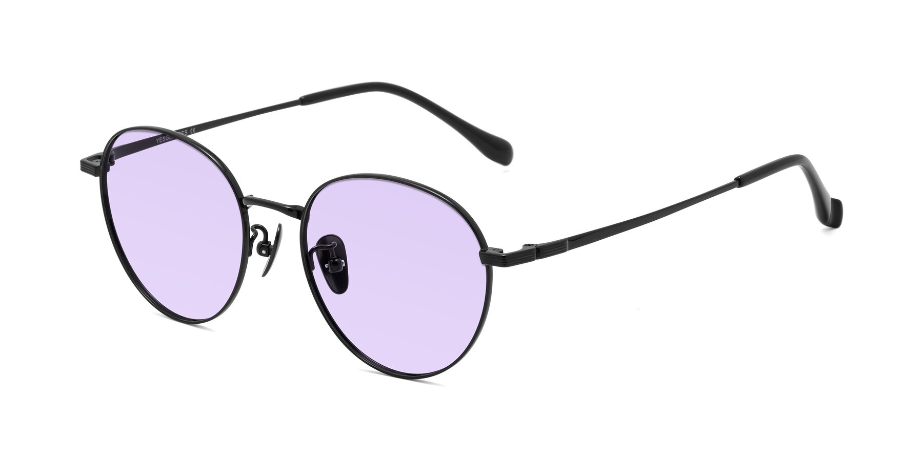 Angle of Sahala in Black with Light Purple Tinted Lenses