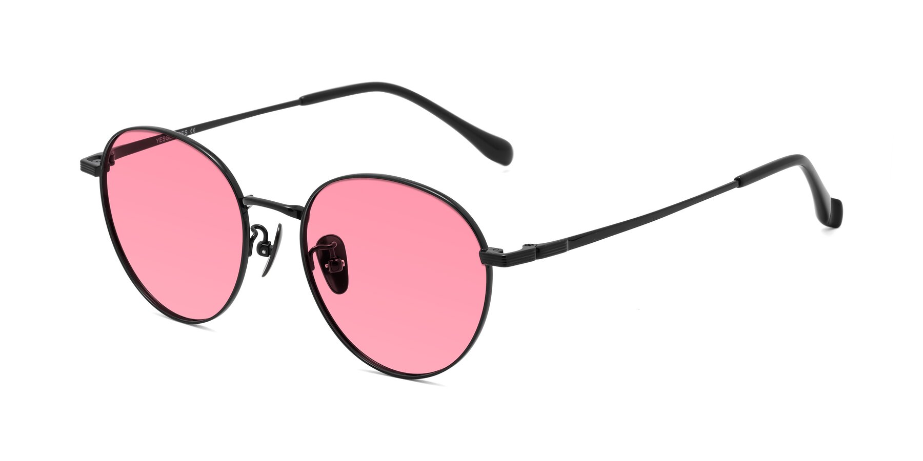 Angle of Sahala in Black with Pink Tinted Lenses