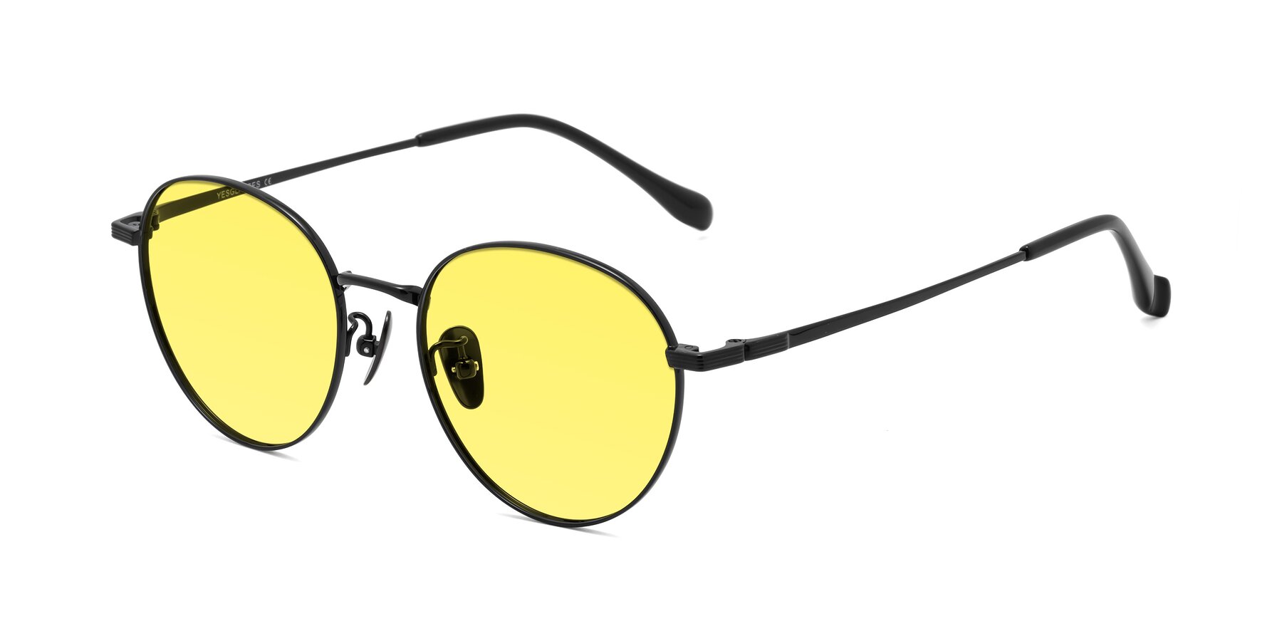 Angle of Sahala in Black with Medium Yellow Tinted Lenses