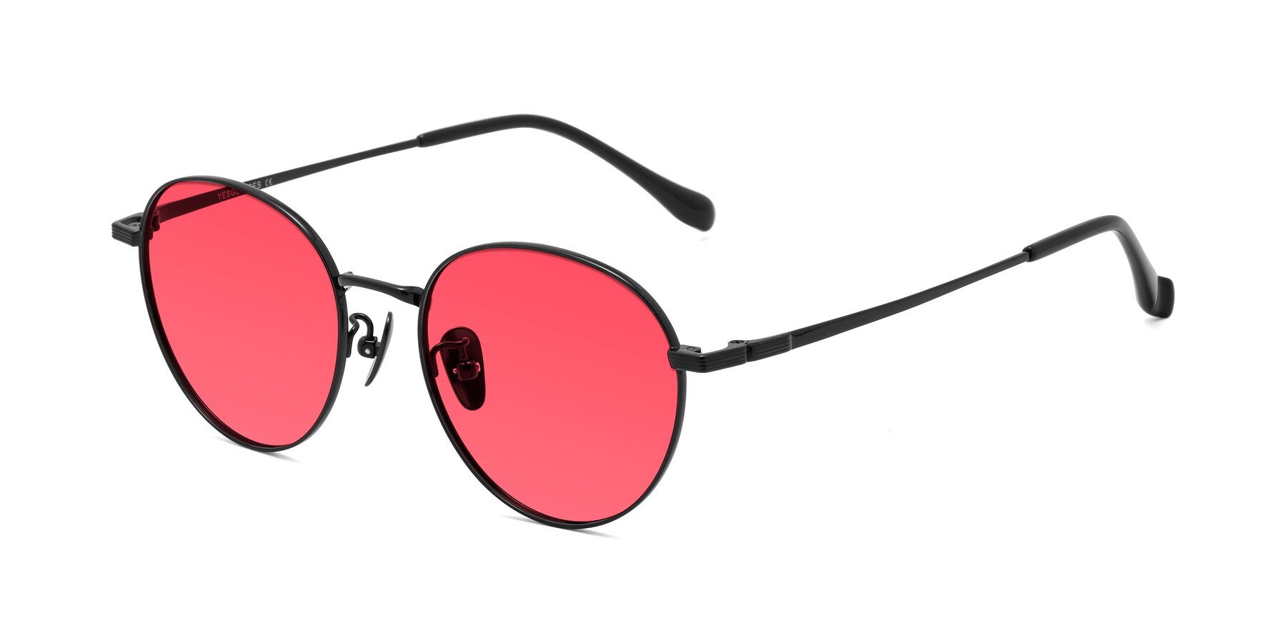 Angle of Sahala in Black with Red Tinted Lenses