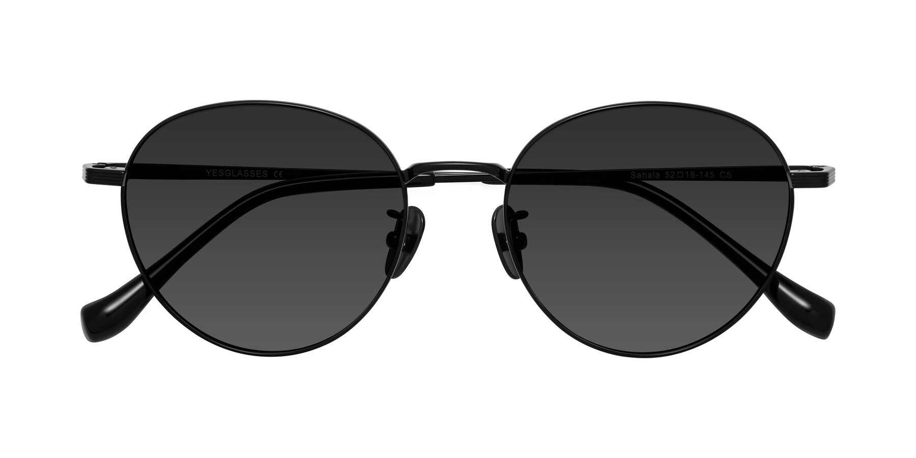 Folded Front of Sahala in Black with Gray Tinted Lenses