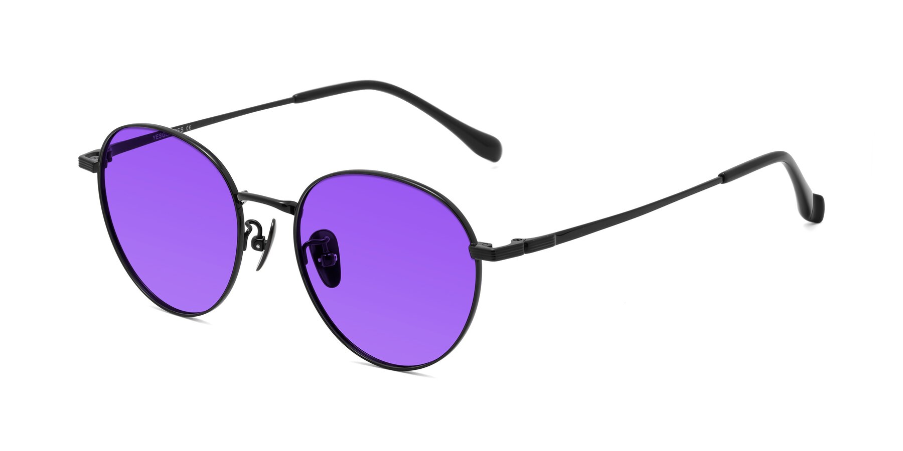 Angle of Sahala in Black with Purple Tinted Lenses