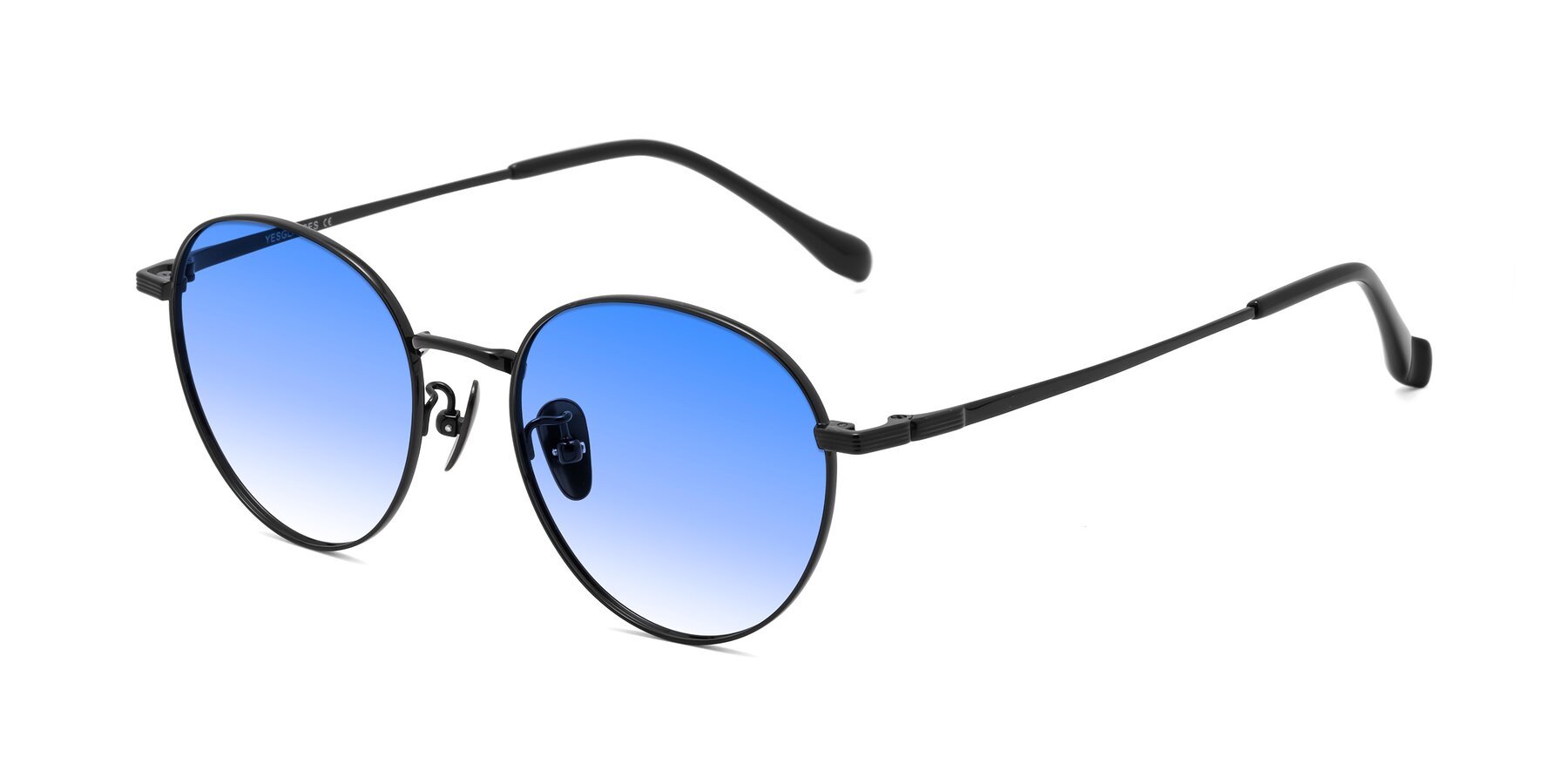 Angle of Sahala in Black with Blue Gradient Lenses