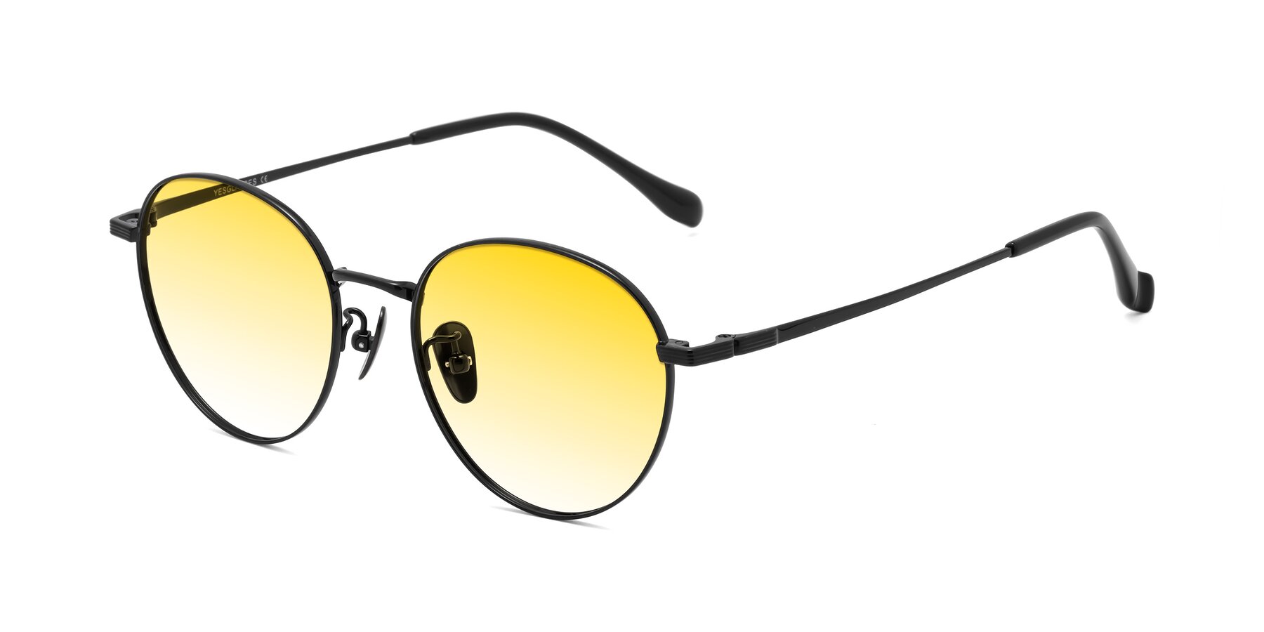 Angle of Sahala in Black with Yellow Gradient Lenses