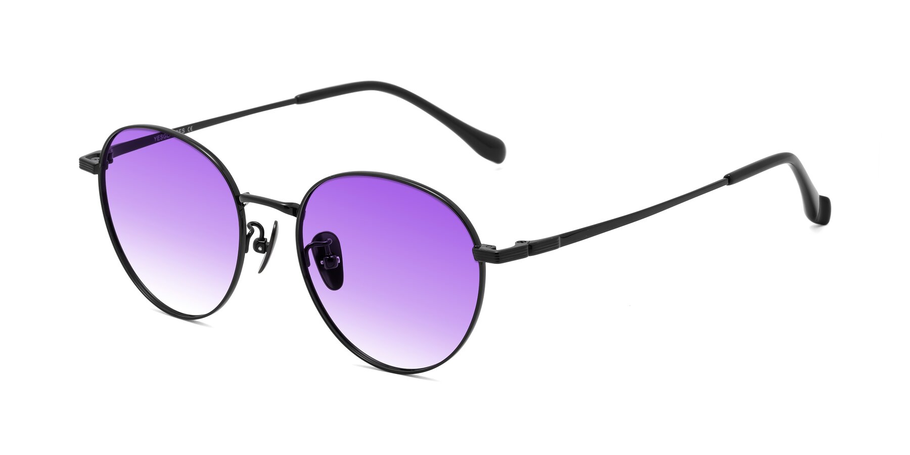 Angle of Sahala in Black with Purple Gradient Lenses