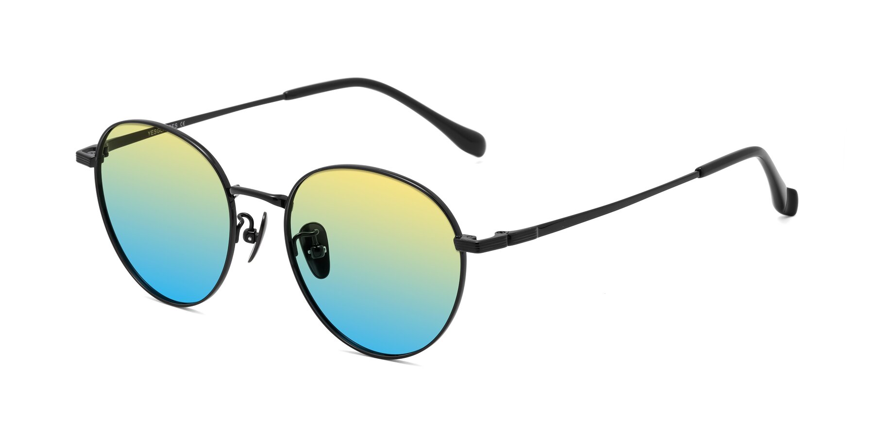 Angle of Sahala in Black with Yellow / Blue Gradient Lenses