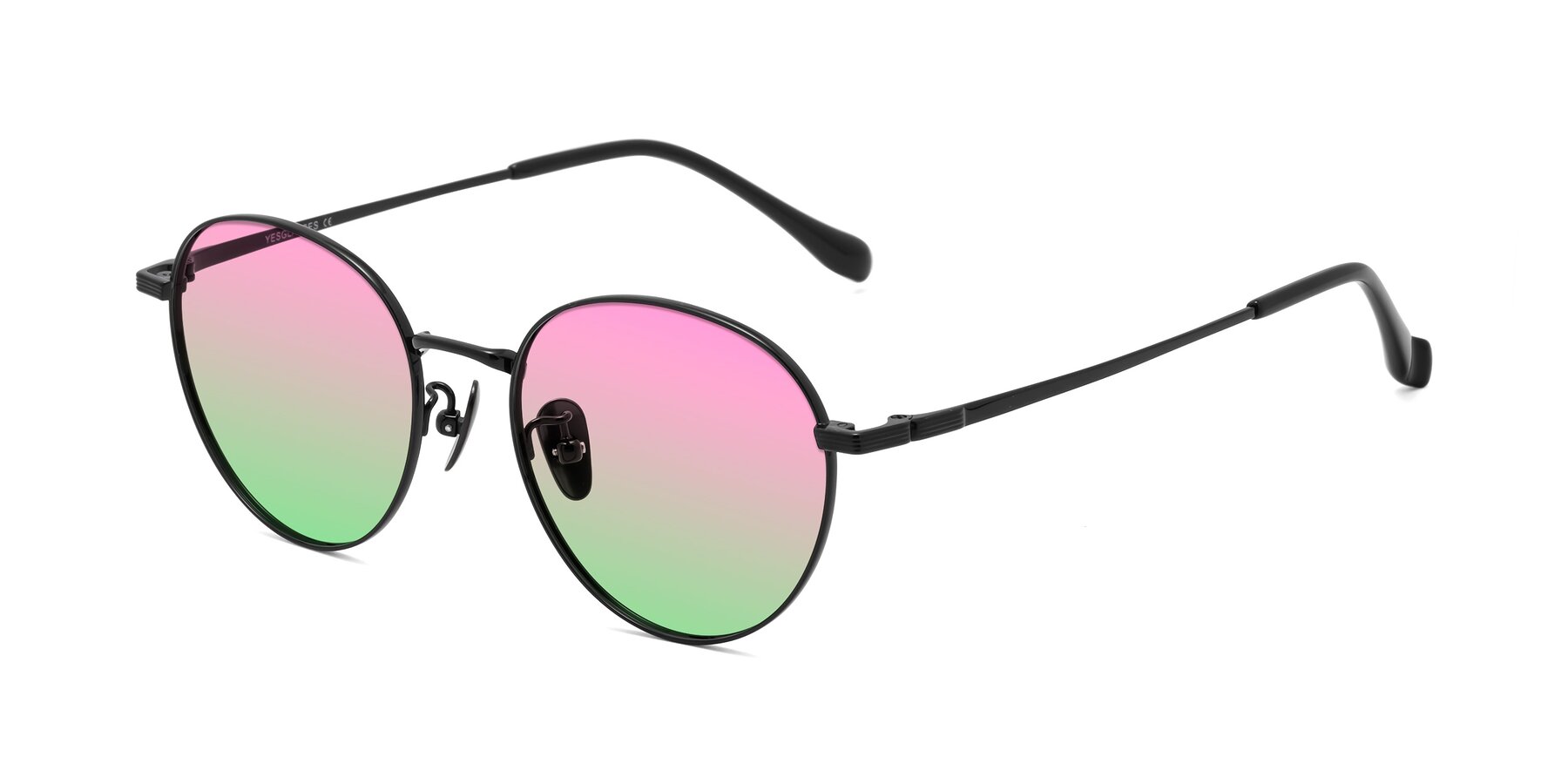 Angle of Sahala in Black with Pink / Green Gradient Lenses