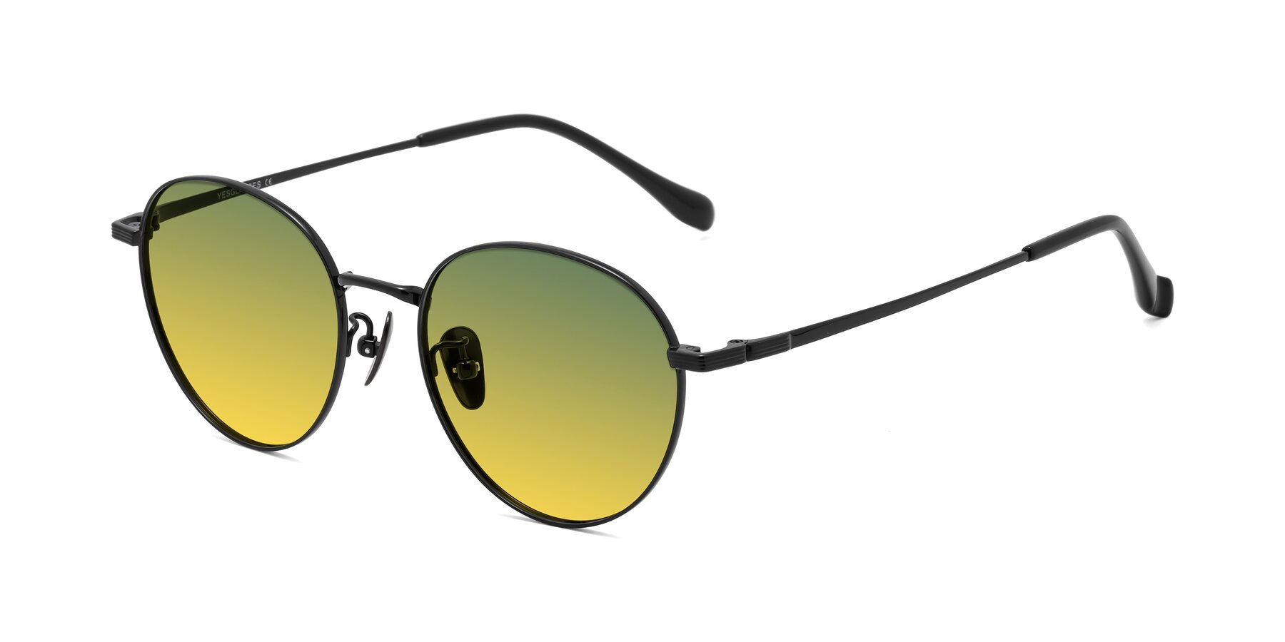 Angle of Sahala in Black with Green / Yellow Gradient Lenses