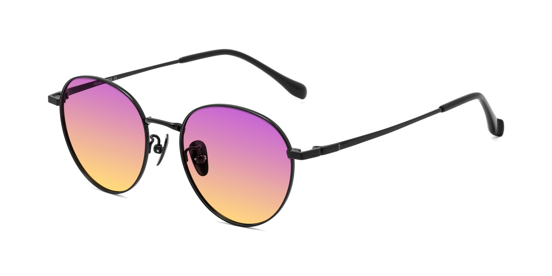 Angle of Sahala in Black with Purple / Yellow Gradient Lenses