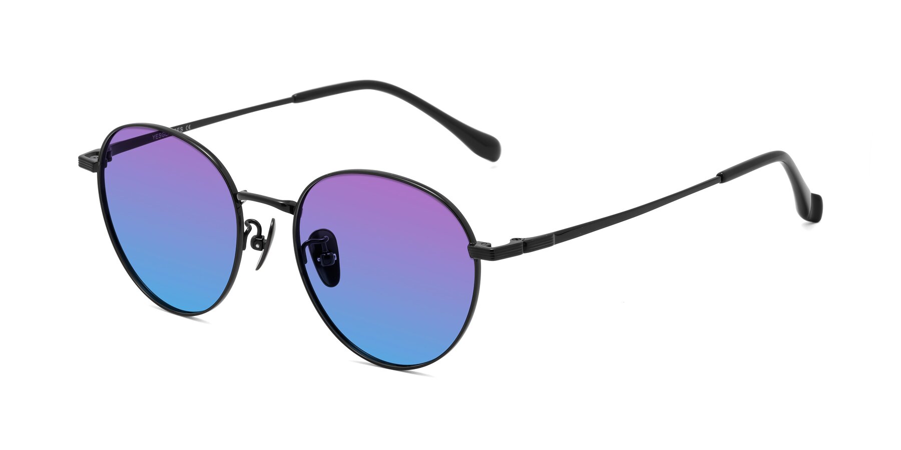 Angle of Sahala in Black with Purple / Blue Gradient Lenses