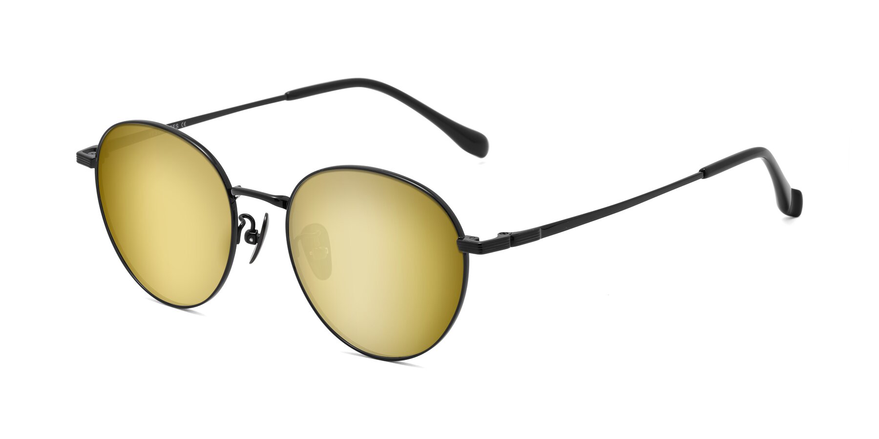 Angle of Sahala in Black with Gold Mirrored Lenses