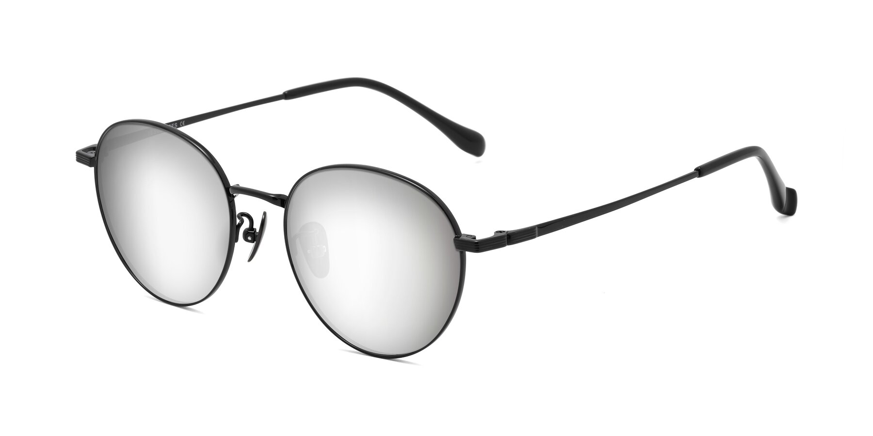 Angle of Sahala in Black with Silver Mirrored Lenses