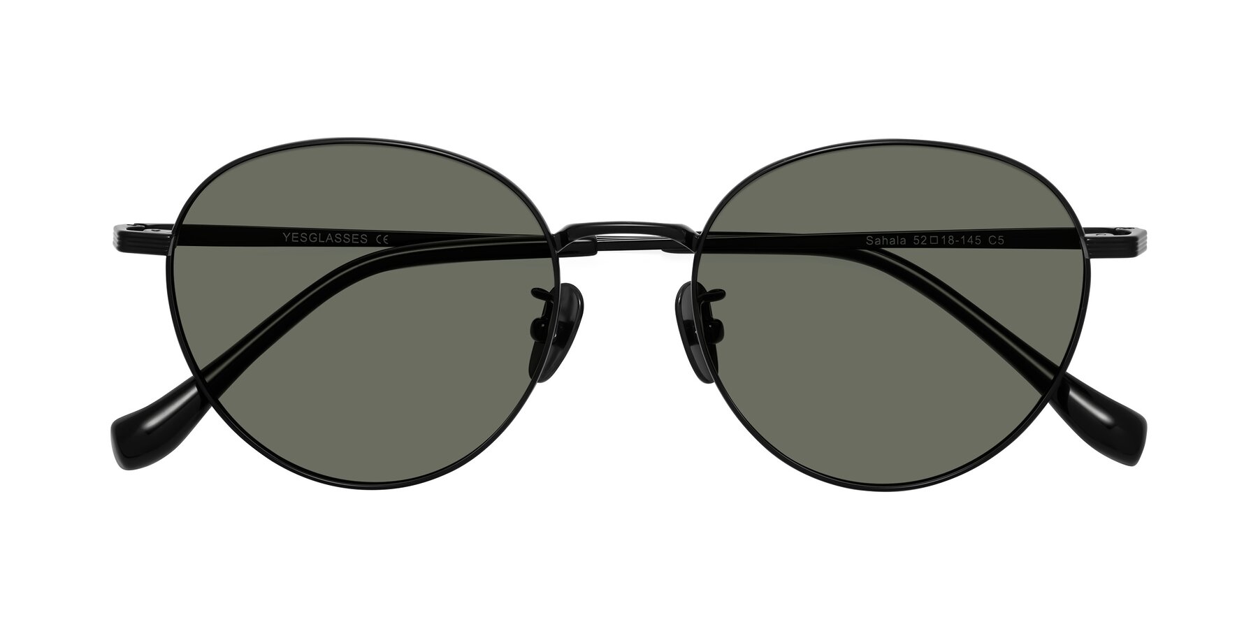 Folded Front of Sahala in Black with Gray Polarized Lenses