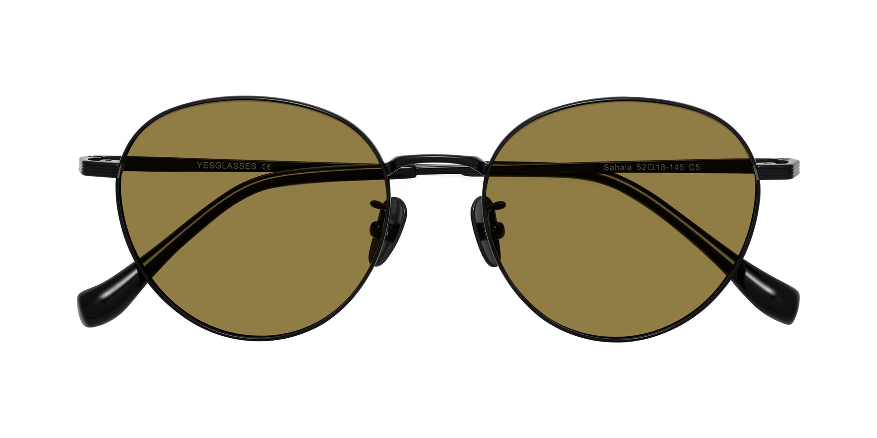 Folded Front of Sahala in Black with Brown Polarized Lenses