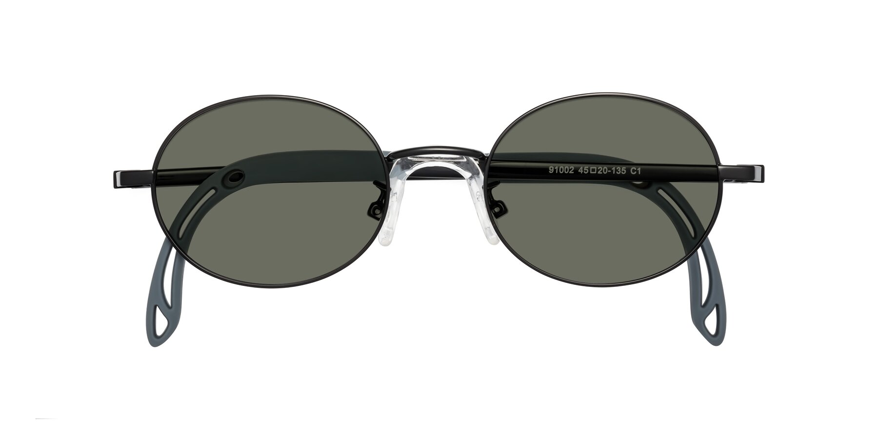 Folded Front of Pesci in Ninja Black with Gray Polarized Lenses