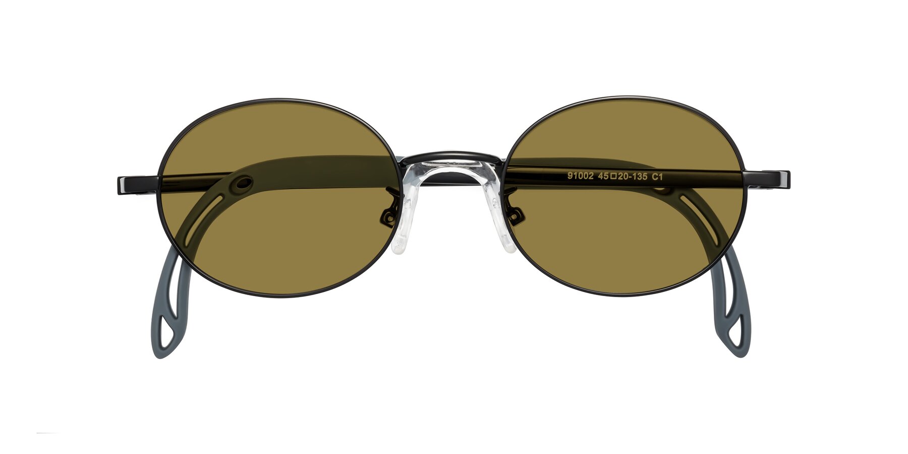 Folded Front of Pesci in Ninja Black with Brown Polarized Lenses