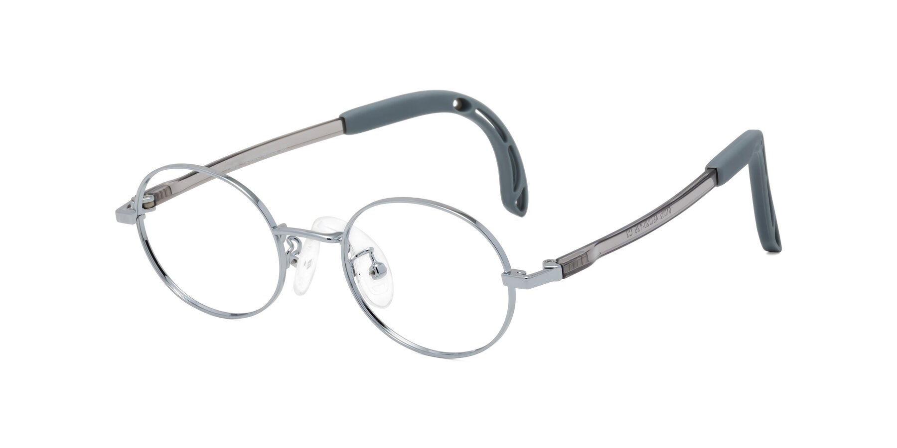 Angle of Pesci in Knight Silver with Clear Eyeglass Lenses