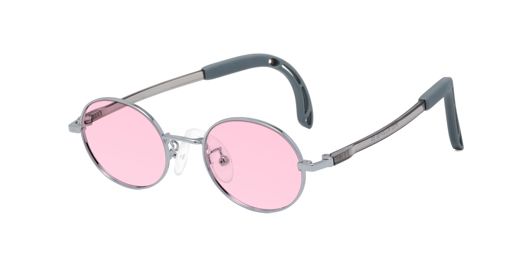 Angle of Pesci in Knight Silver with Light Pink Tinted Lenses